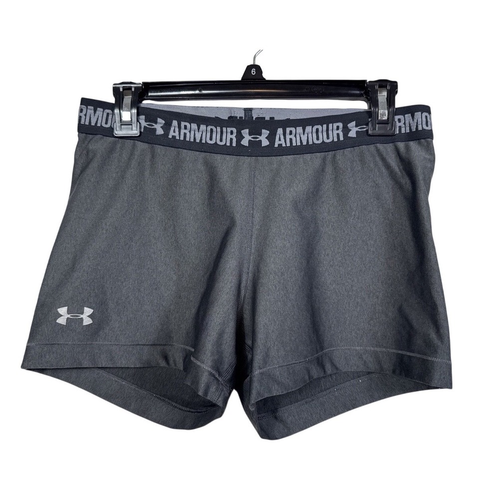 Under Armour Compression Shorts Womens Small Gray HeatGear‎ 2.5"
